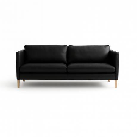 MH276 3 pers. sofa i Baltique anilinlæder fra Mogens Hansen - Baltique 99011 (Sort) - Jacobsen Plus