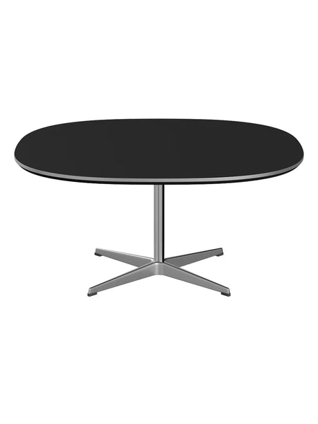 Piet Hein A203 Sofabord, 100 x 100 cm fra Fritz Hansen - Sort laminat m. alukant - Jacobsen Plus