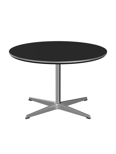 Piet Hein A222 Sofabord, Ø75 cm fra Fritz Hansen - Sort laminat m. alukant - Jacobsen Plus