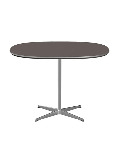 Piet Hein A603 cafébord, 100 x 100 cm fra Fritz Hansen - Grå laminat m. alukant - Jacobsen Plus