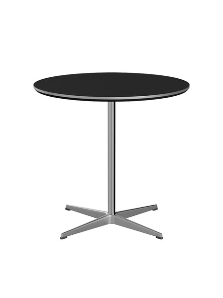 Piet Hein A622 cafébord, Ø75 cm fra Fritz Hansen - Sort laminat m. alukant - Jacobsen Plus