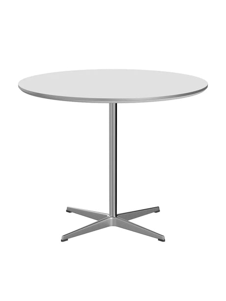 Piet Hein A623 Cafébord, Ø90 cm fra Fritz Hansen - Hvid laminat m. alukant - Jacobsen Plus