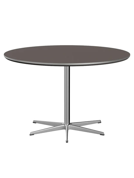 Piet Hein A825 Spisebord, Ø120 cm fra Fritz Hansen - Grå laminat m. alukant - Jacobsen Plus
