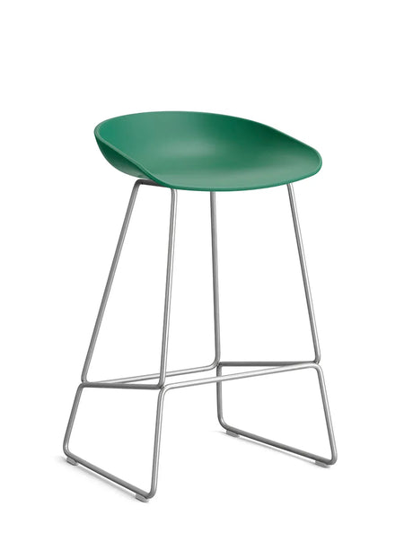 About a Stool AAS38 fra Hay - Lav - B 47 x D 45 x H 65-76 cm / Teal Green / Rustfrit stål - Jacobsen Plus
