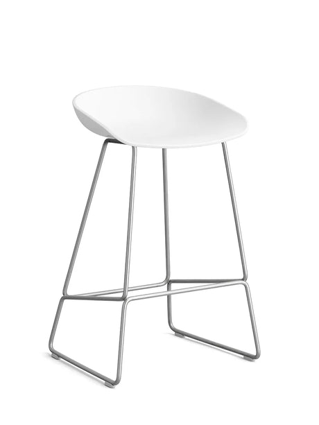 About a Stool AAS38 fra Hay - Lav - B 47 x D 45 x H 65-76 cm / Hvid / Rustfrit stål - Jacobsen Plus