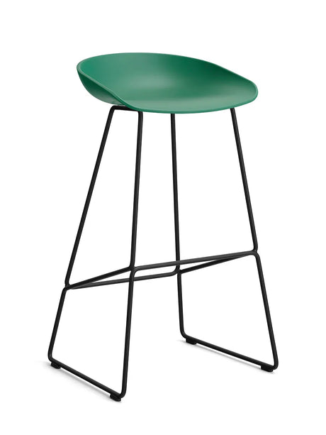About a Stool AAS38 fra Hay - Høj - B 50 x D 48 x H 75-86 cm / Teal Green / Sort pulverlakeret stål - Jacobsen Plus