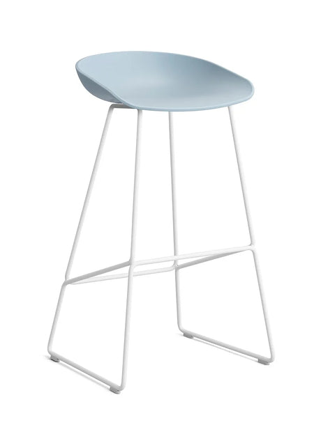 About a Stool AAS38 fra Hay - Høj - B 50 x D 48 x H 75-86 cm / Slate Blue / Hvid pulverlakeret stål - Jacobsen Plus