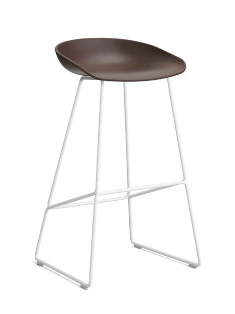About a Stool AAS38 fra Hay - Høj - B 50 x D 48 x H 75-86 cm / Raisin / Hvid pulverlakeret stål - Jacobsen Plus