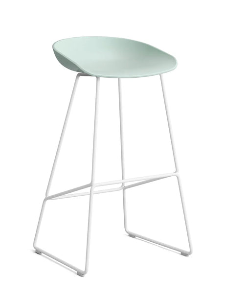 About a Stool AAS38 fra Hay - Høj - B 50 x D 48 x H 75-86 cm / Dusty Mint / Hvid pulverlakeret stål - Jacobsen Plus