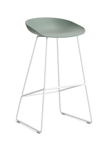 About a Stool AAS38 fra Hay - Høj - B 50 x D 48 x H 75-86 cm / Fall Green / Hvid pulverlakeret stål - Jacobsen Plus