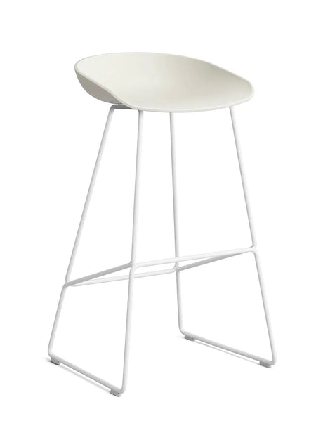 About a Stool AAS38 fra Hay - Høj - B 50 x D 48 x H 75-86 cm / Melange Cream / Hvid pulverlakeret stål - Jacobsen Plus