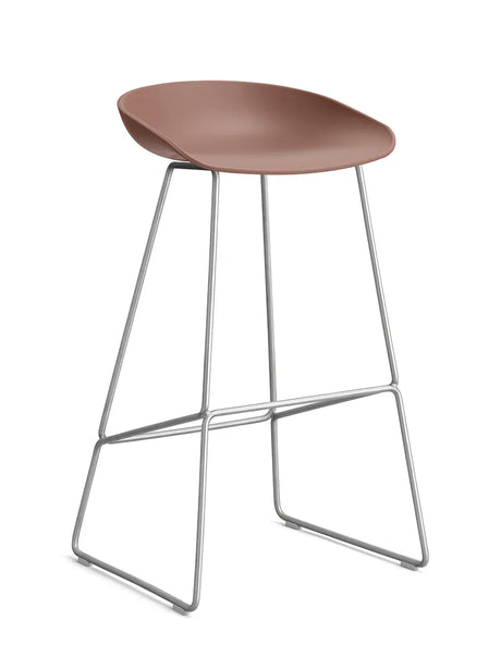 About a Stool AAS38 fra Hay - Høj - B 50 x D 48 x H 75-86 cm / Soft Brick / Rustfrit stål - Jacobsen Plus