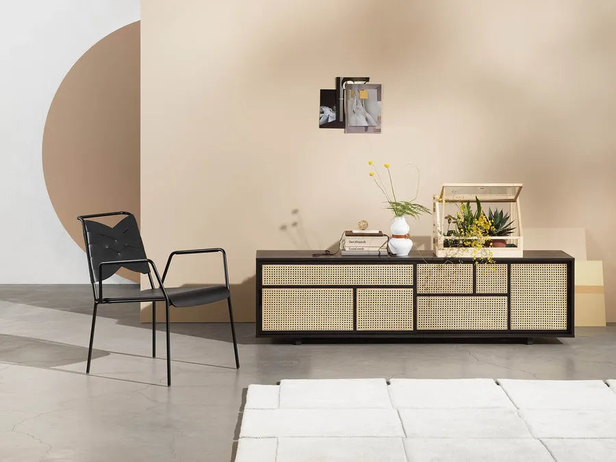 Air Sideboard Low, black/cane fra Design House Stockholm - 3 - Jacobsen Plus