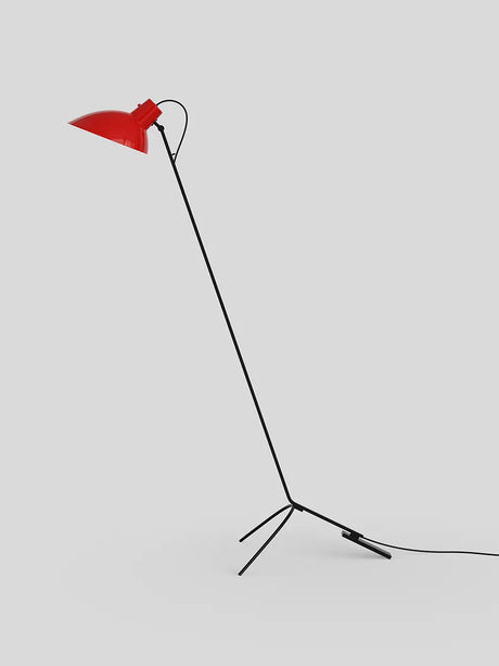 VV Cinquanta gulvlampe fra Astep - Sort stel med rød skærm - Jacobsen Plus