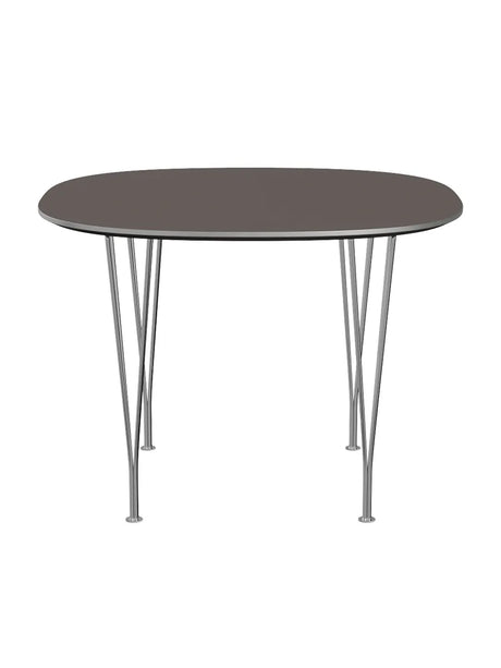 Piet Hein B603 spisebord, 100 x 100 cm fra Fritz Hansen - Grå laminat m. alukant - Jacobsen Plus