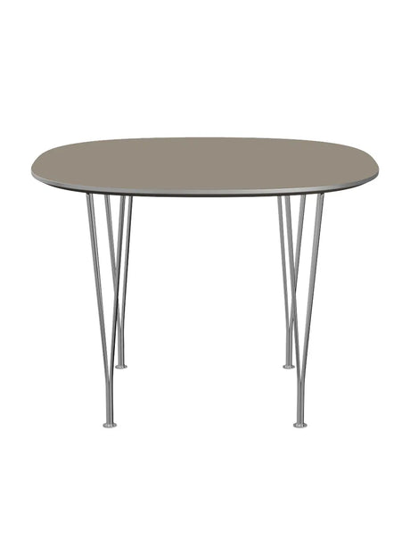 Piet Hein B603 spisebord, 100 x 100 cm fra Fritz Hansen - Brown Ottawa m. alukant (specialfarve) - Jacobsen Plus