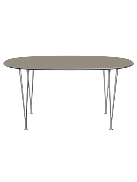 Piet Hein B612 Superellipse spisebord, 150 x 100 cm fra Fritz Hansen - Brown Ottawa m. alukant (specialfarve) - Jacobsen Plus