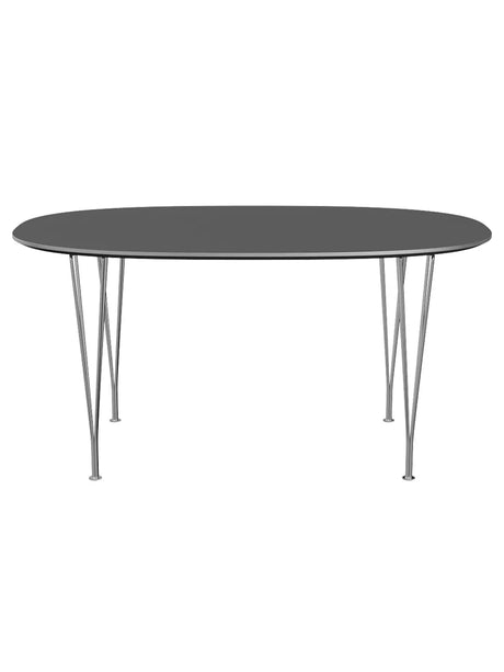 Piet Hein B612 Superellipse spisebord, 150 x 100 cm fra Fritz Hansen - Grey Bromo m. alukant (specialfarve) - Jacobsen Plus