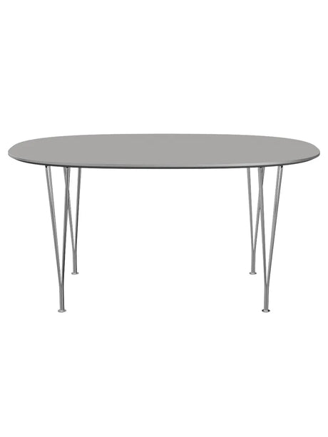 Piet Hein B612 Superellipse spisebord, 150 x 100 cm fra Fritz Hansen - Grey Efeso m. alukant (specialfarve) - Jacobsen Plus