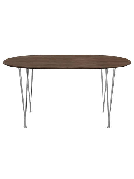 Piet Hein B612 Superellipse spisebord, 150 x 100 cm fra Fritz Hansen - Valnød finér m. finérkant - Jacobsen Plus