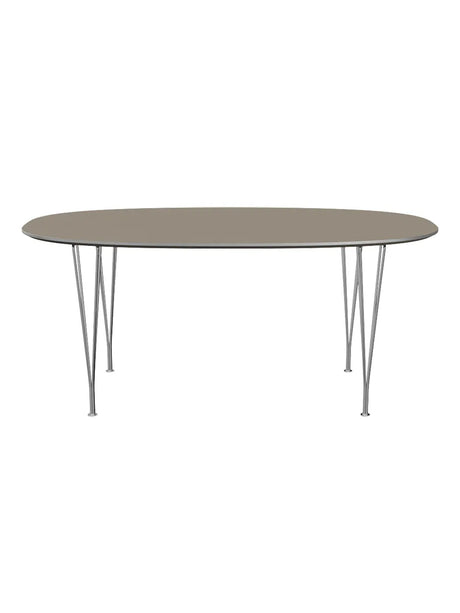 Piet Hein B616 Superellipse spisebord, 170 x 100 cm fra Fritz Hansen - Brown Ottawa m. alukant (specialfarve) - Jacobsen Plus