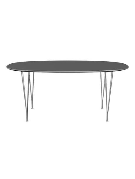 Piet Hein B616 Superellipse spisebord, 170 x 100 cm fra Fritz Hansen - Grey Bromo m. alukant (specialfarve) - Jacobsen Plus