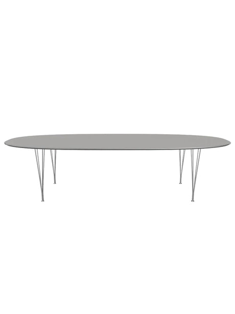 Piet Hein B617 Superellipse spisebord, 300 x 130 cm fra Fritz Hansen - Grey Efeso m. alukant (specialfarve) - Jacobsen Plus
