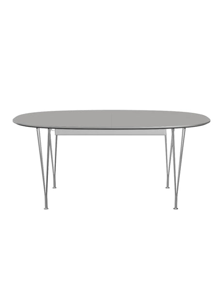 Piet Hein B620 Superellipse udtræksbord, 170/270 x 100 cm fra Fritz Hansen - Grey Efeso m. alukant (specialfarve) - Jacobsen Plus