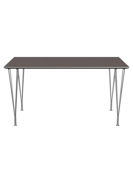 Piet Hein B637 Spisebord, 140 x 80 cm fra Fritz Hansen - Grå laminat m. alukant - Jacobsen Plus