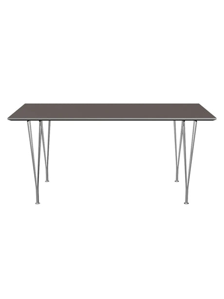 Piet Hein B638 spisebord, 160 x 80 cm fra Fritz Hansen - Grå laminat m. alukant - Jacobsen Plus