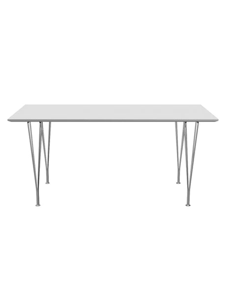 Piet Hein B638 spisebord, 160 x 80 cm fra Fritz Hansen - Hvid laminat m. alukant - Jacobsen Plus