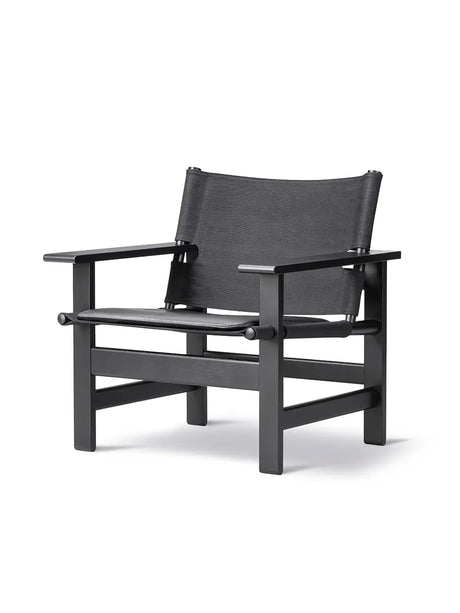 The Canvas Chair af Børge Mogensen - Sort eg - sort canvas / Inkl. hynde (sort canvas) - Jacobsen Plus