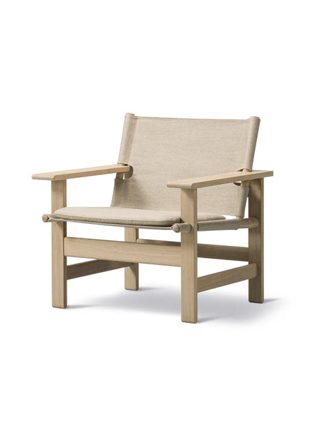 The Canvas Chair af Børge Mogensen - Eg sæbe - natur canvas / Inkl. hynde (natur canvas) - Jacobsen Plus