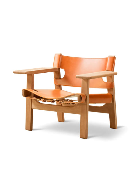 Den Spanske Stol i naturfarvet læder, eg olie af Børge Mogensen - 2 - Jacobsen Plus