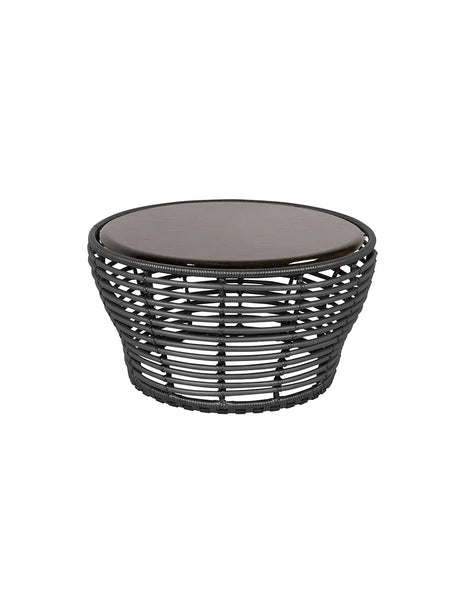 Basket Sofabord fra Cane-line - Medium - H40 x Ø75 cm / Graphite-Glazed lava black - Jacobsen Plus