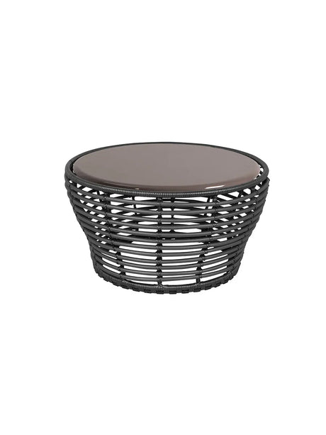 Basket Sofabord fra Cane-line - Medium - H40 x Ø75 cm / Graphite-Glazed lava taupe - Jacobsen Plus