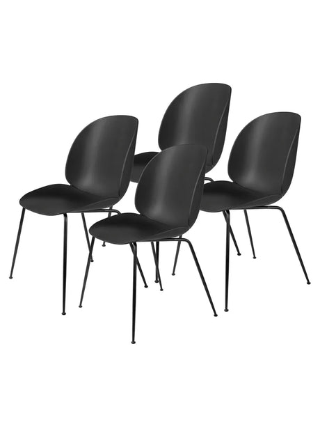 Beetle Chair, conic base 4 stk. fra GUBI - Black / Black Matt base - Jacobsen Plus