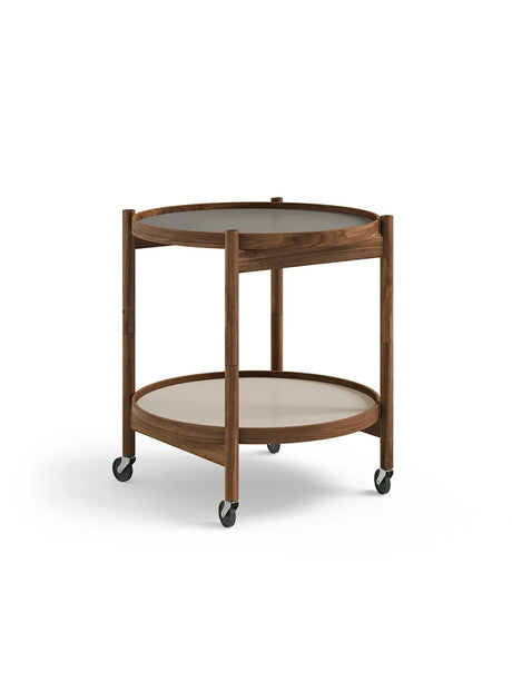 Bakkebord, Ø50 af Hans Bølling - Olieret valnød / STONE (lys grå-mørk grå) - Jacobsen Plus