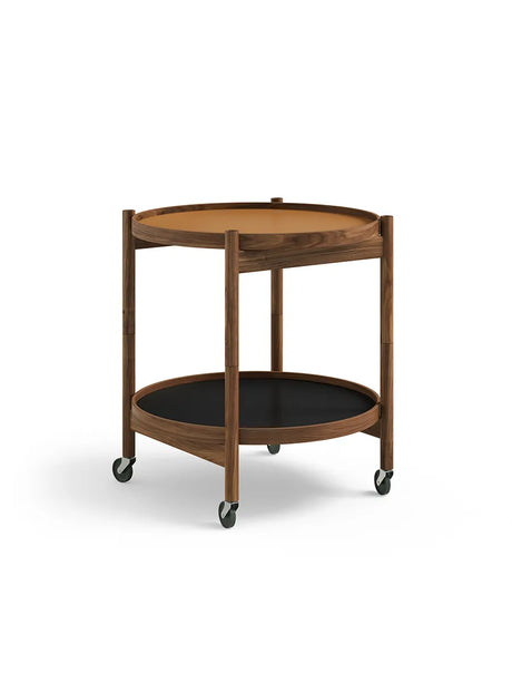 Bakkebord, Ø50 af Hans Bølling - Olieret valnød / CLAY (orange-sort) - Jacobsen Plus