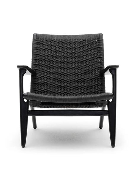 CH25 Loungestol, eg sortmalet med sort flet af Hans J. Wegner - 1 - Jacobsen Plus