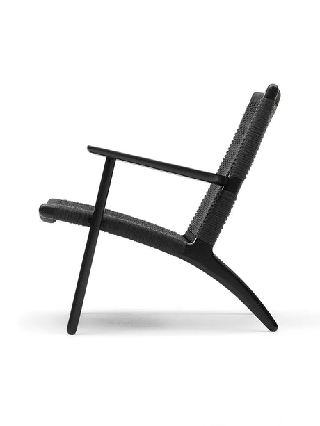 CH25 Loungestol, eg sortmalet med sort flet af Hans J. Wegner - 2 - Jacobsen Plus
