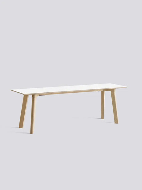 CPH Deux 215 Bænk fra Hay - L140 x B35 x H45 cm / Pearl white laminat / Ubehandlet bøg - Jacobsen Plus