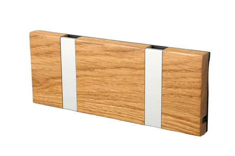 KNAX knagerække med to knager fra LoCa - Eg lak / Grå knager - Jacobsen Plus