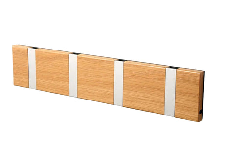 KNAX knagerække med fire knager fra LoCa - Eg lak / Grå knager - Jacobsen Plus