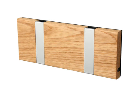 KNAX knagerække med to knager fra LoCa - Eg olie / Grå knager - Jacobsen Plus