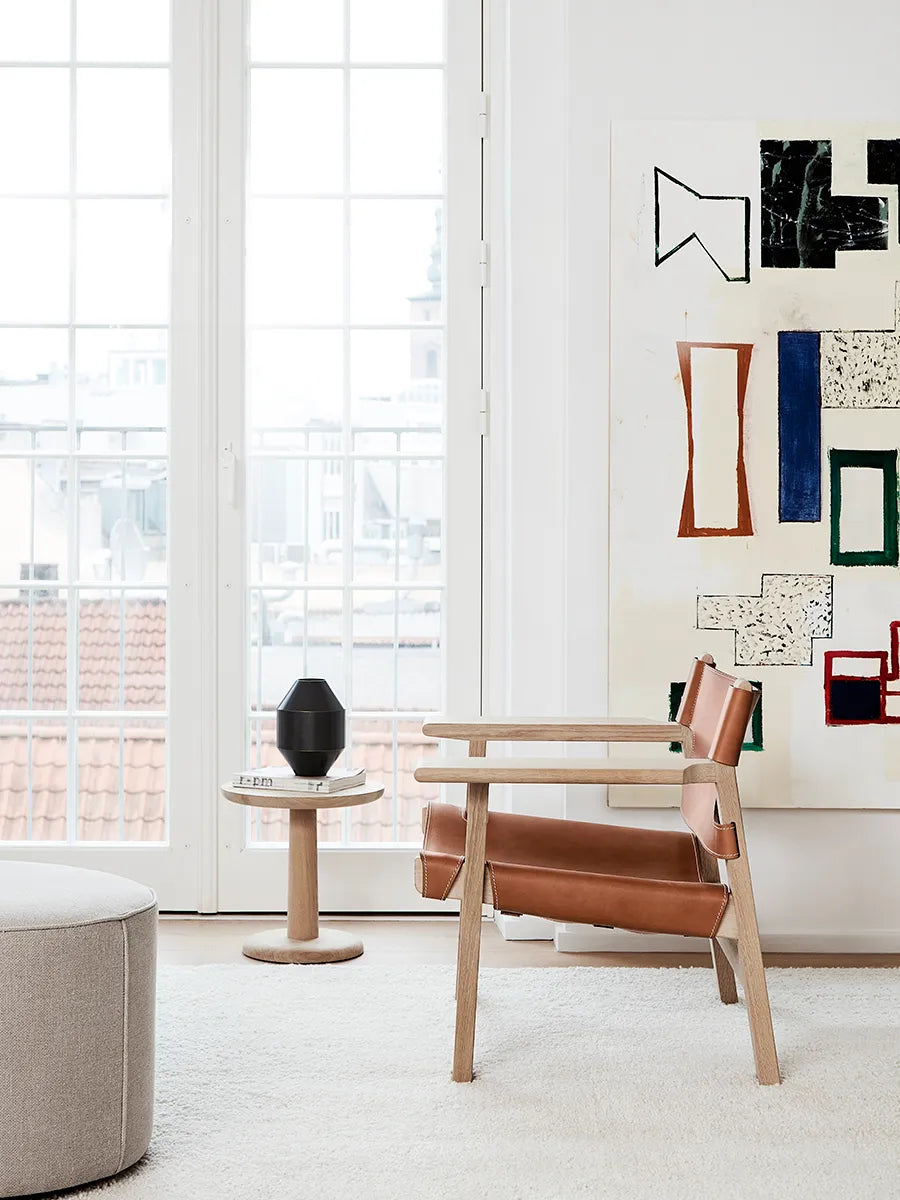 Den Spanske Stol i cognac læder, eg sæbe af Børge Mogensen