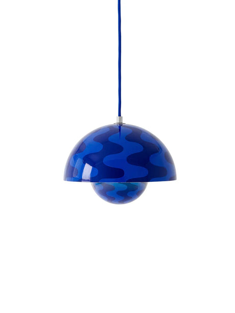 Flowerpot VP1 Pendel af Verner Panton - Cobalt Blue & Twilight Blue Pattern - Jacobsen Plus