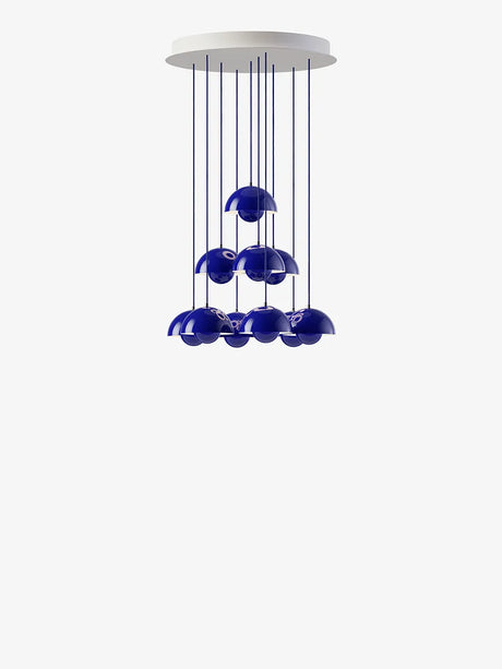 Flowerpot Chandelier VP10, 10 pendants reversed fra &Tradition - Cobalt Blue - Jacobsen Plus