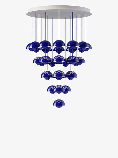 Flowerpot Chandelier VP10, 31 pendants fra &Tradition - Cobalt Blue - Jacobsen Plus