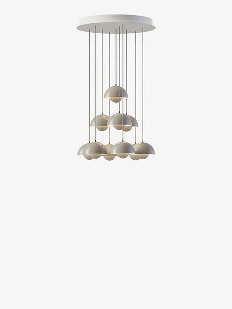 Flowerpot Chandelier VP10, 10 pendants reversed fra &Tradition - Grey beige - Jacobsen Plus